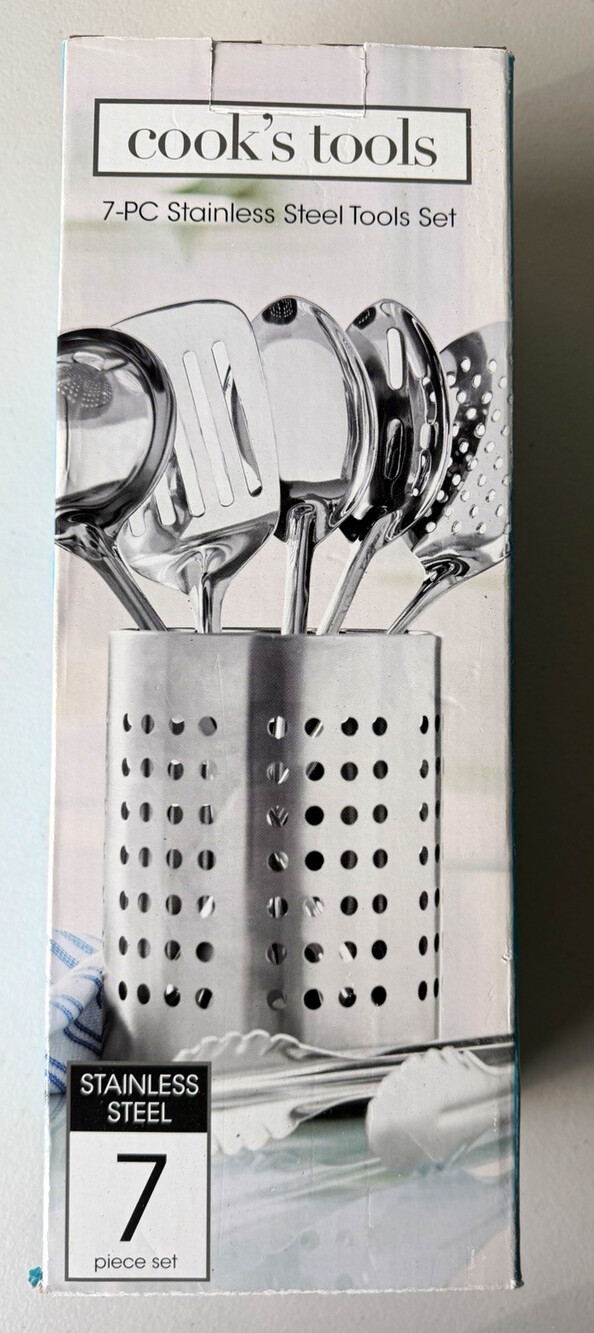 Cook's Tools 7-Pc Stainless Steel Cooking Utensils Set Silver Dishwasher Safe
